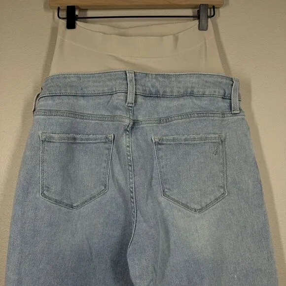 BLANQI Denim Jeans Postpartum Support Straight Crop Pregnancy Sunfade Wash 12