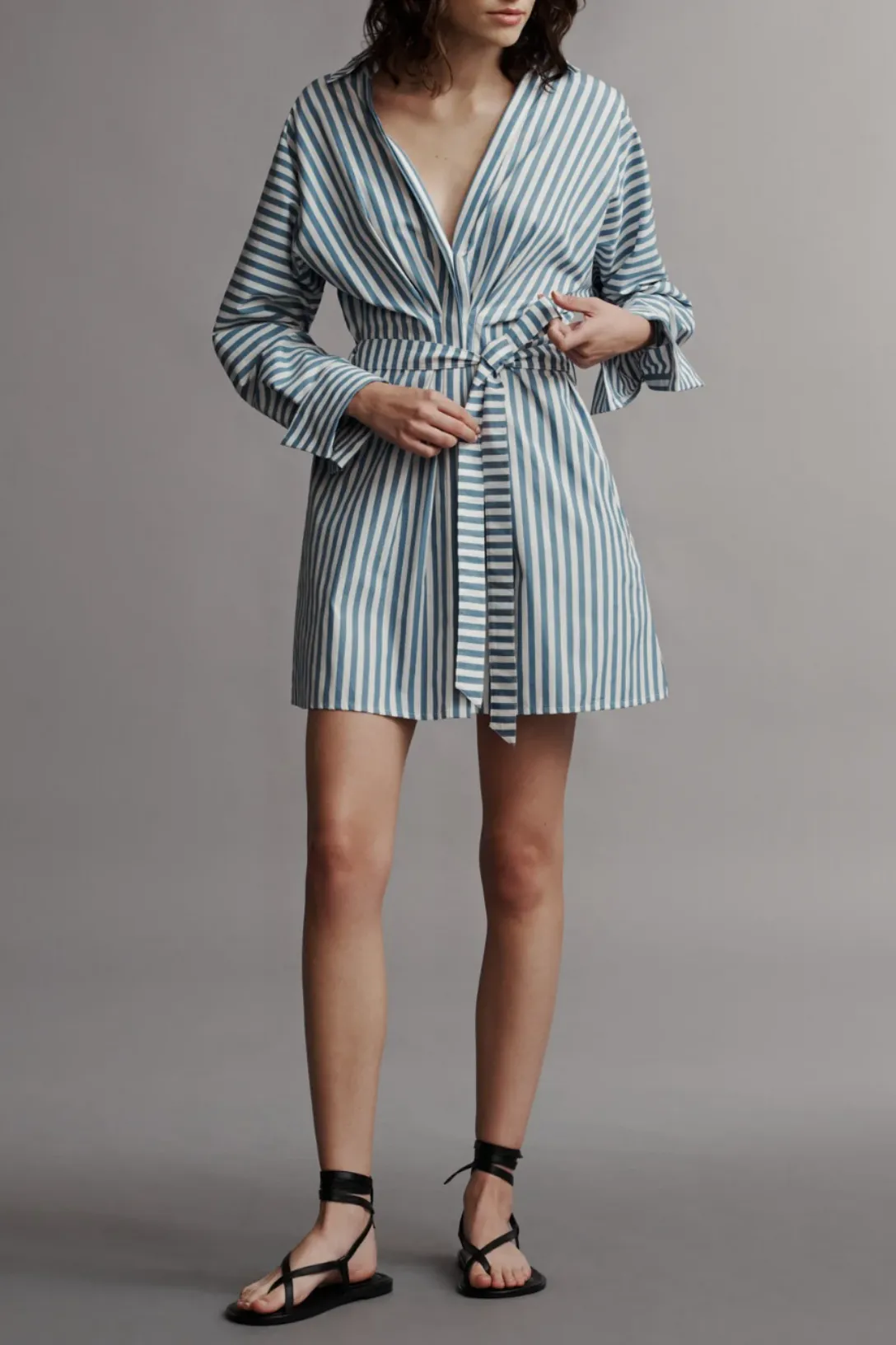Brooke Dress | White/Vintage Denim