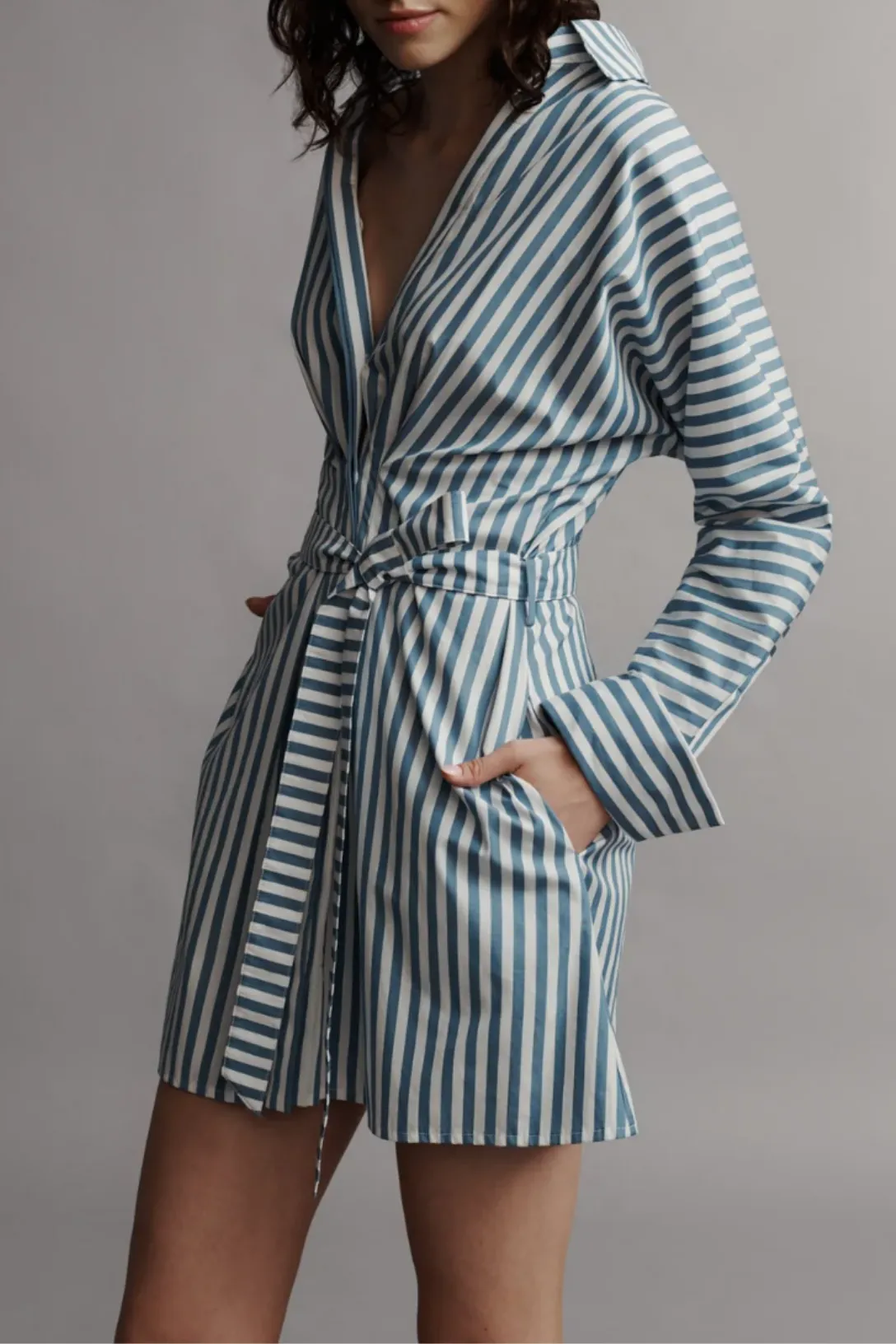 Brooke Dress | White/Vintage Denim