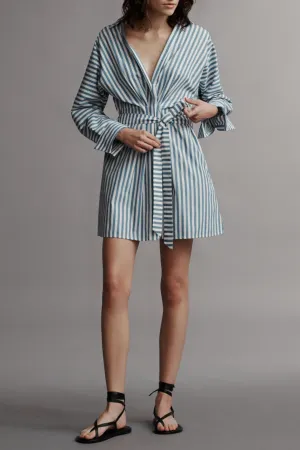Brooke Dress | White/Vintage Denim