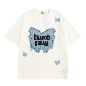 Butterfly Denim Patch T-Shirt