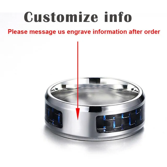 Carbon Fiber Ring For Man Engraved