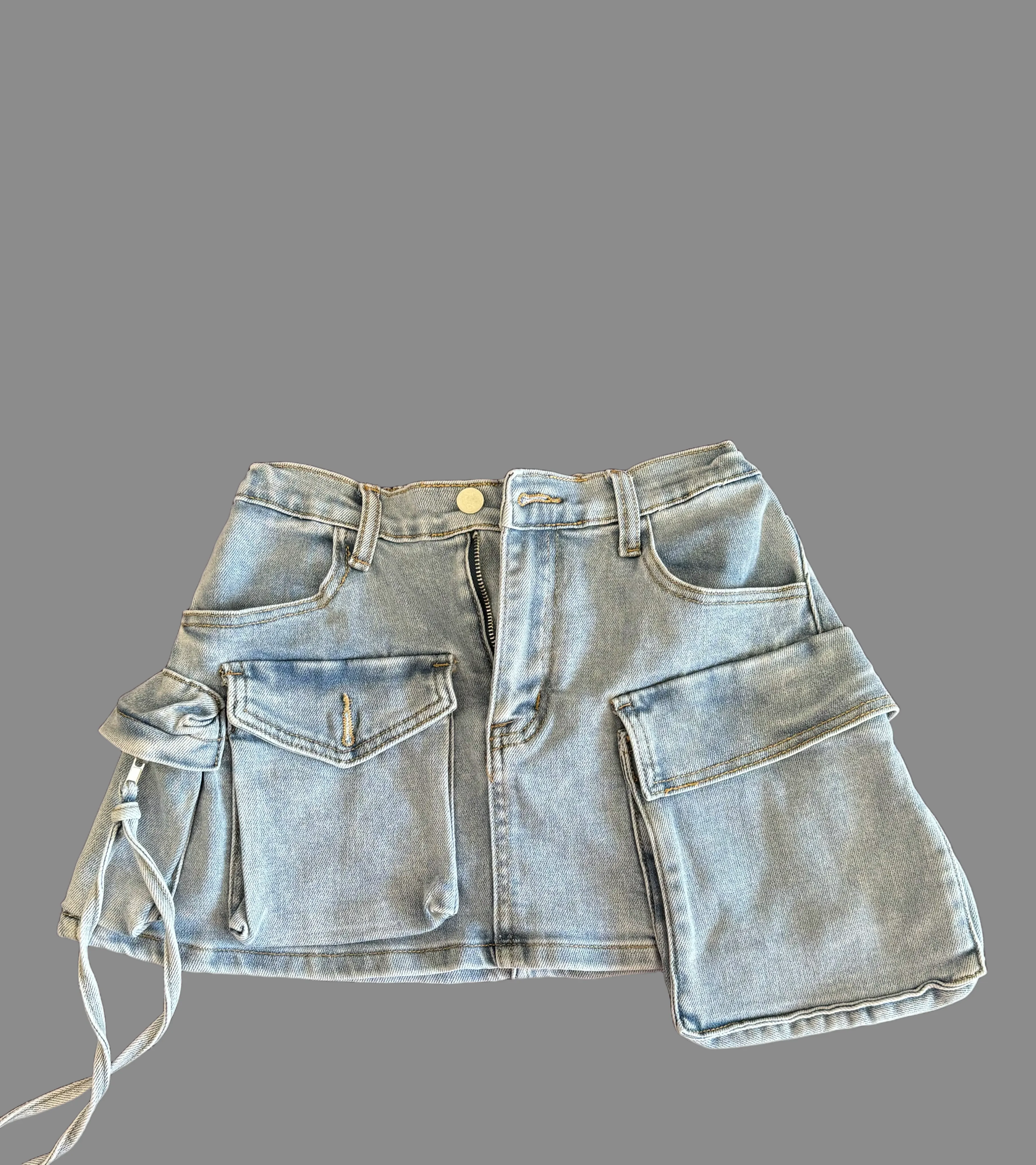 “Cargo” Denim Skirt