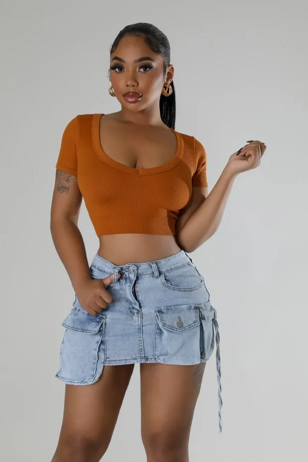 “Cargo” Denim Skirt