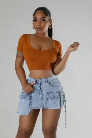“Cargo” Denim Skirt