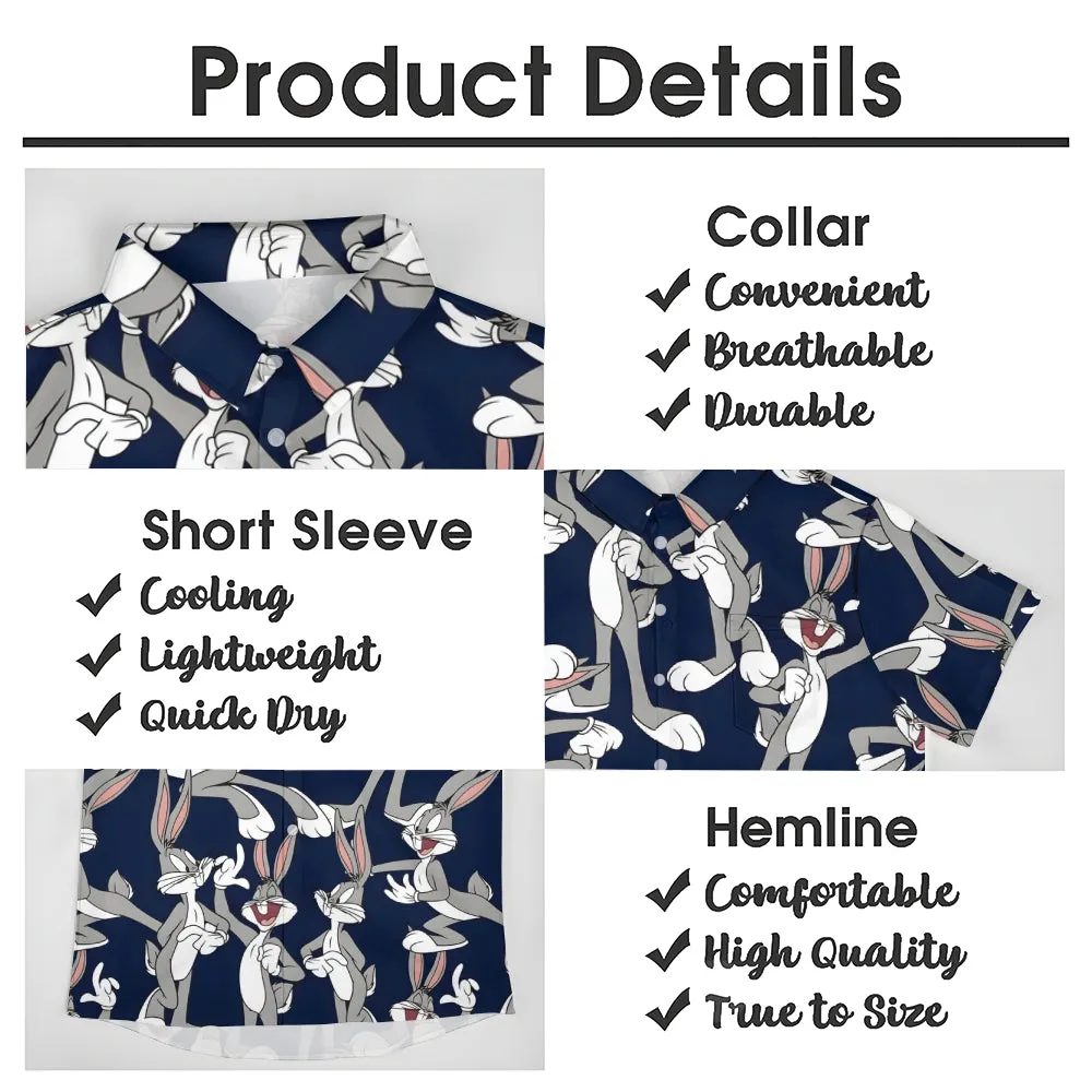 Cartoon Character Rabbit Print Casual Short Sleeve Shirt 2412001912