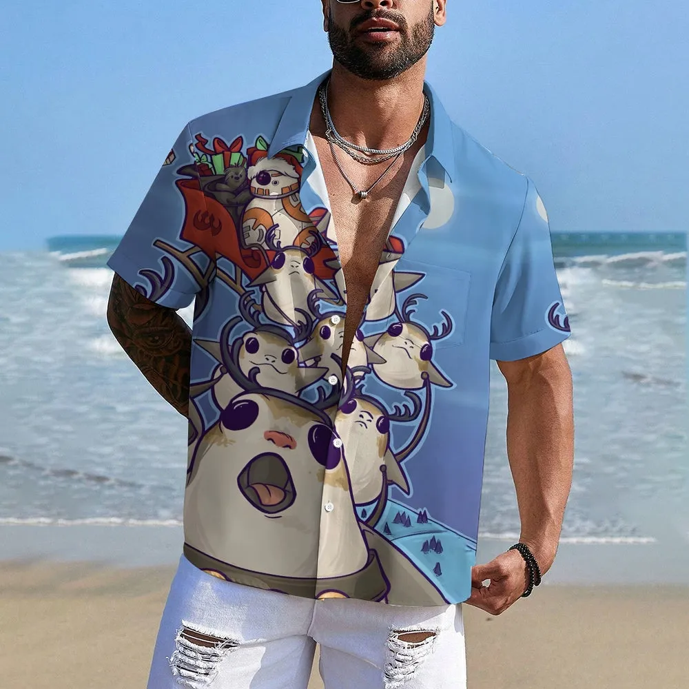 Cartoon Print Casual Large Size Short Sleeve Shirt 2407000480