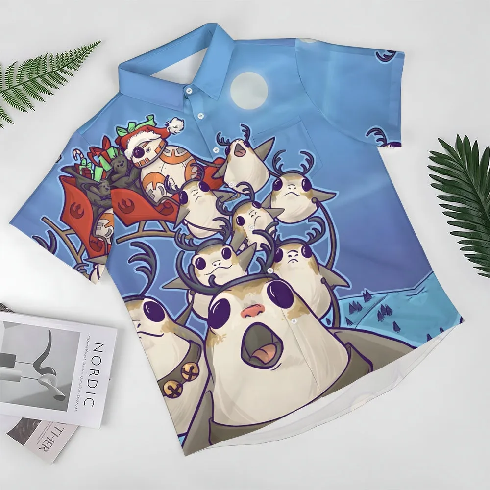 Cartoon Print Casual Large Size Short Sleeve Shirt 2407000480