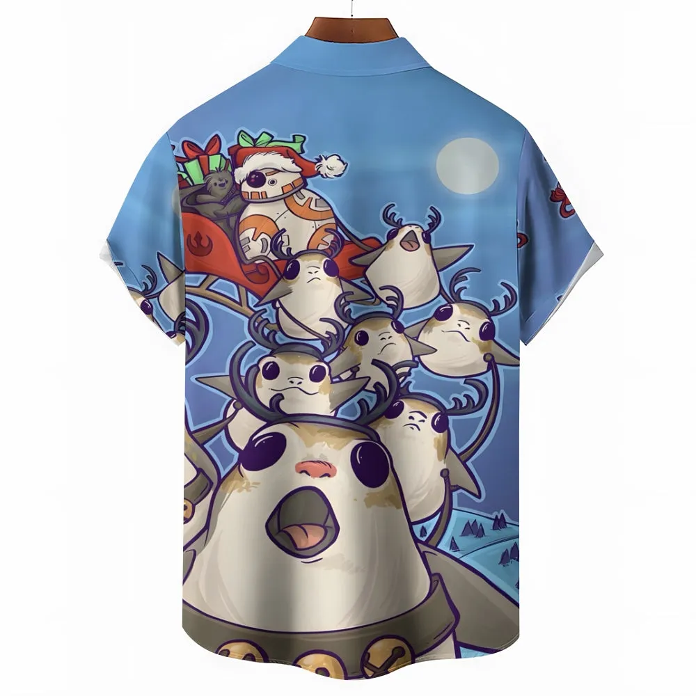 Cartoon Print Casual Large Size Short Sleeve Shirt 2407000480