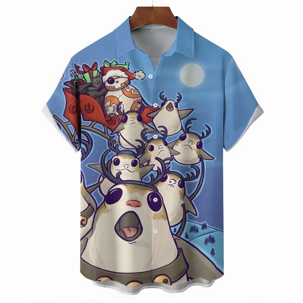 Cartoon Print Casual Large Size Short Sleeve Shirt 2407000480