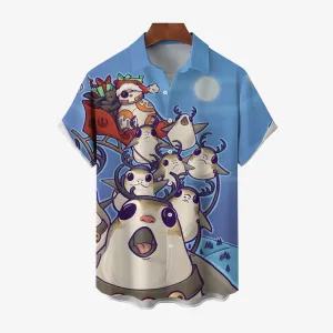 Cartoon Print Casual Large Size Short Sleeve Shirt 2407000480