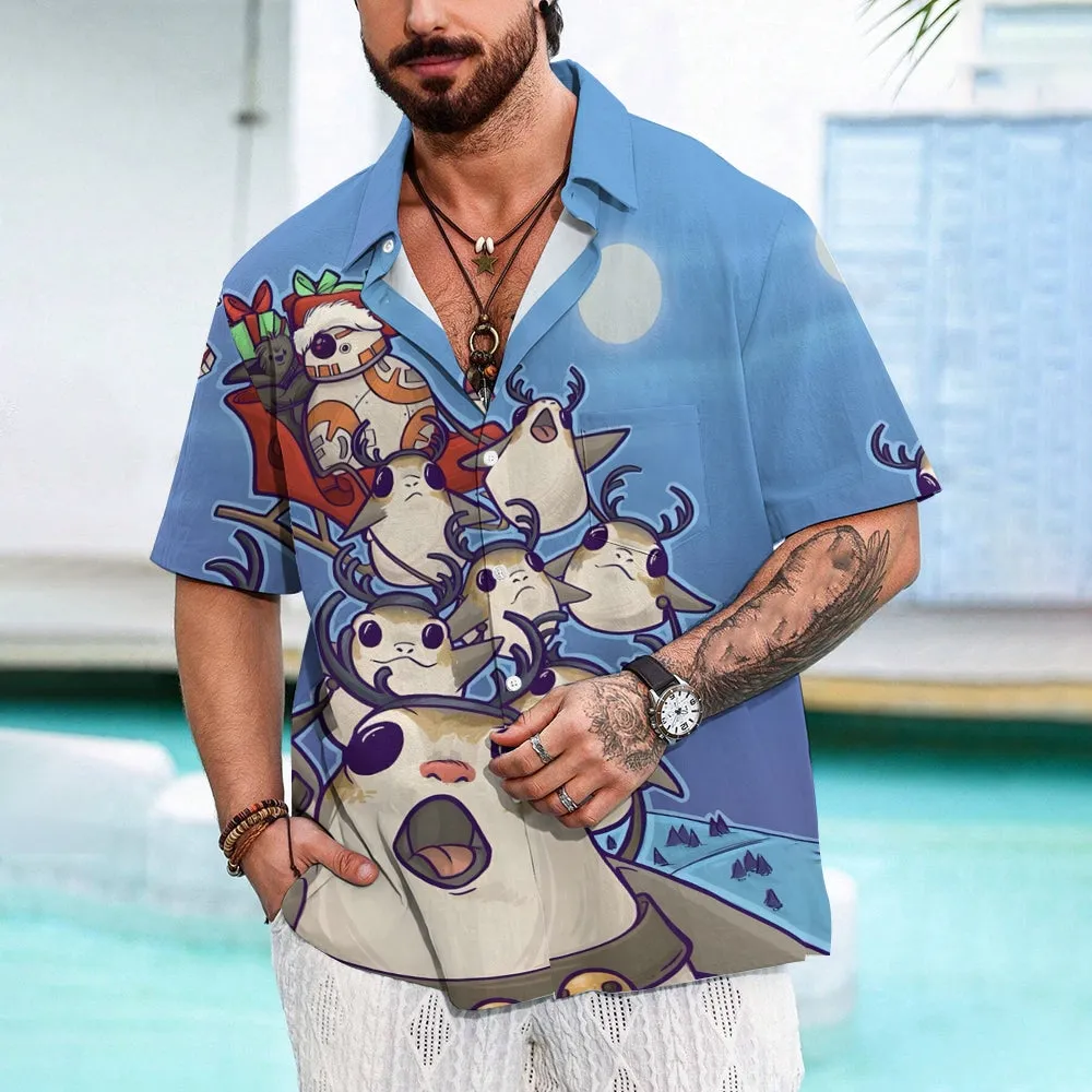 Cartoon Print Casual Large Size Short Sleeve Shirt 2407000480