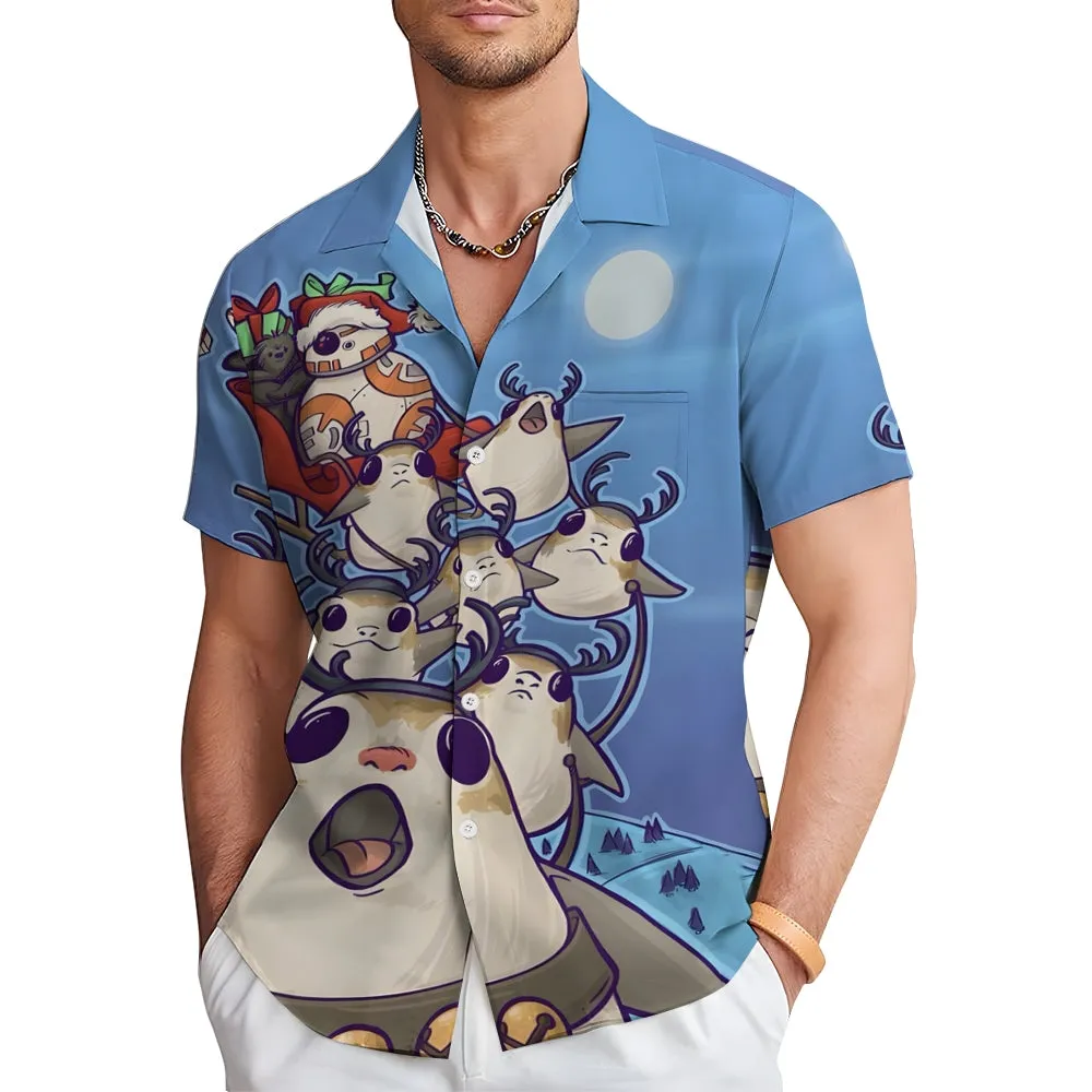 Cartoon Print Casual Large Size Short Sleeve Shirt 2407000480