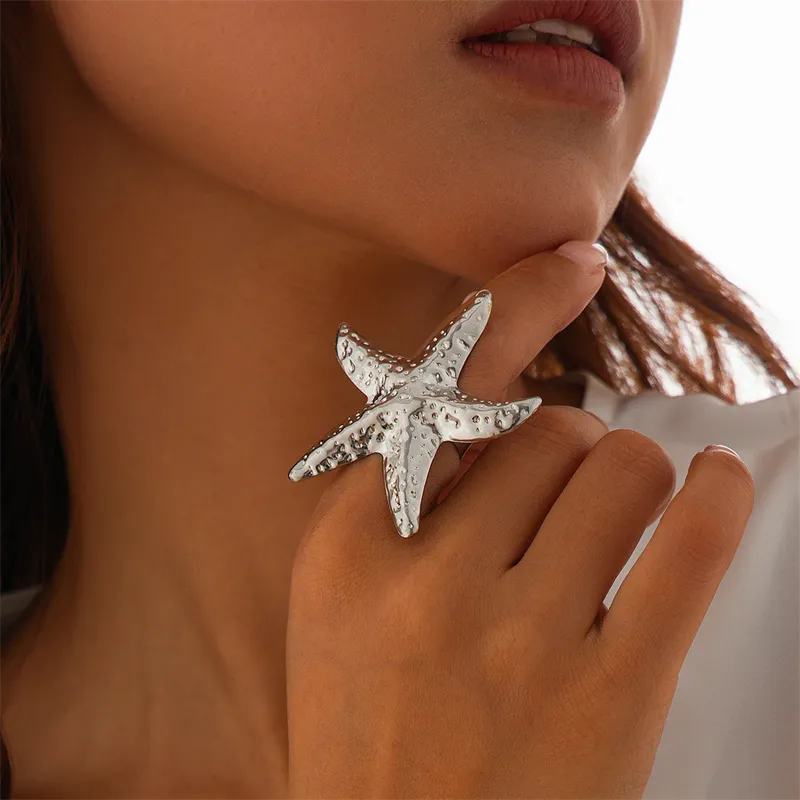 Casual Holiday Big Starfish Rings for Women
