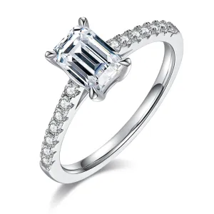 Classic 1.0ct Emerald Cut Moissanite Ring