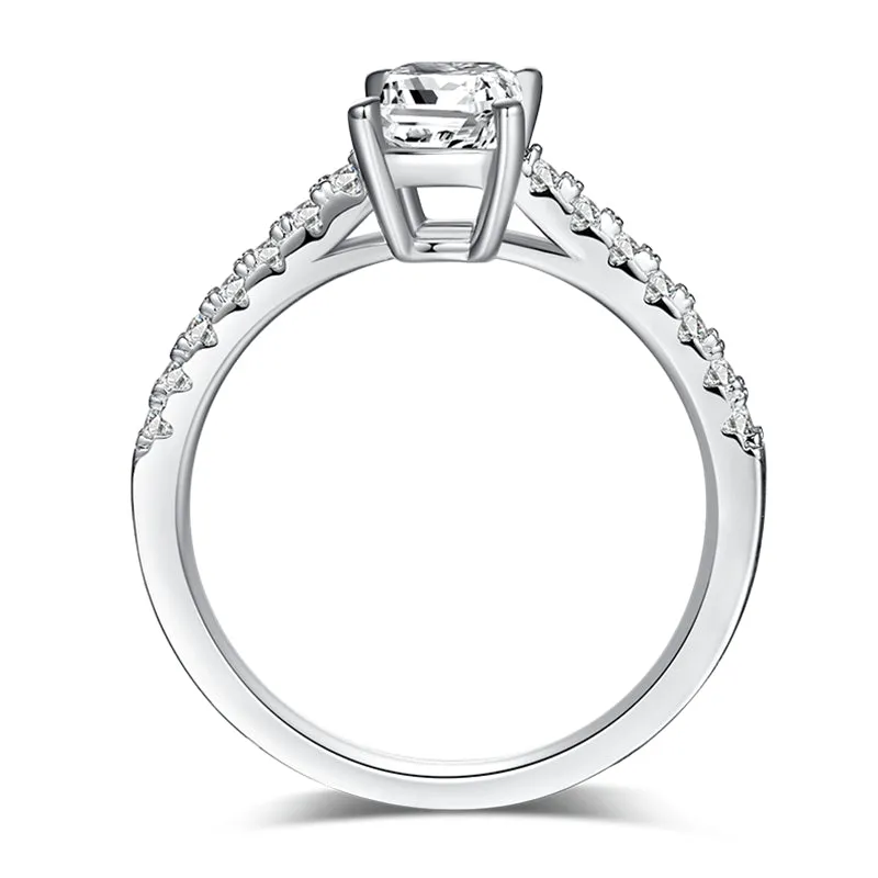 Classic 1.0ct Emerald Cut Moissanite Ring