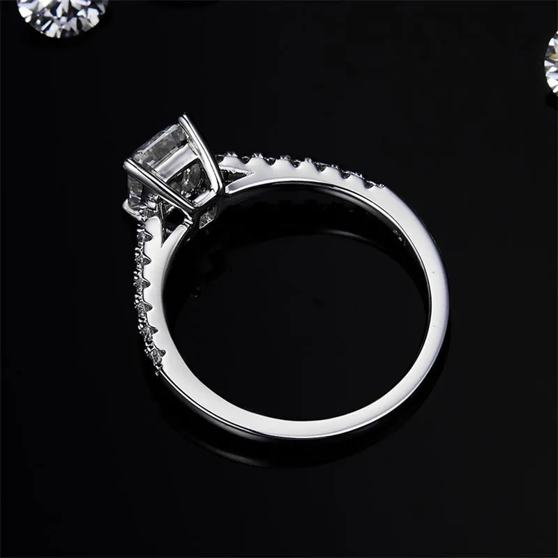 Classic 1.0ct Emerald Cut Moissanite Ring