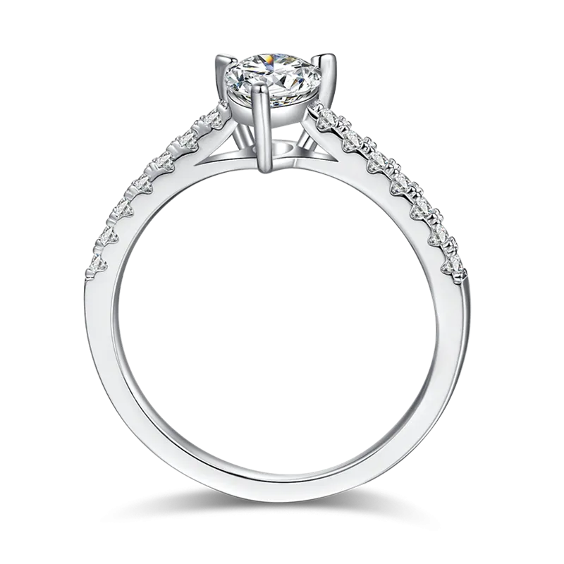 Classic 1.0ct Pear Cut Moissanite Ring