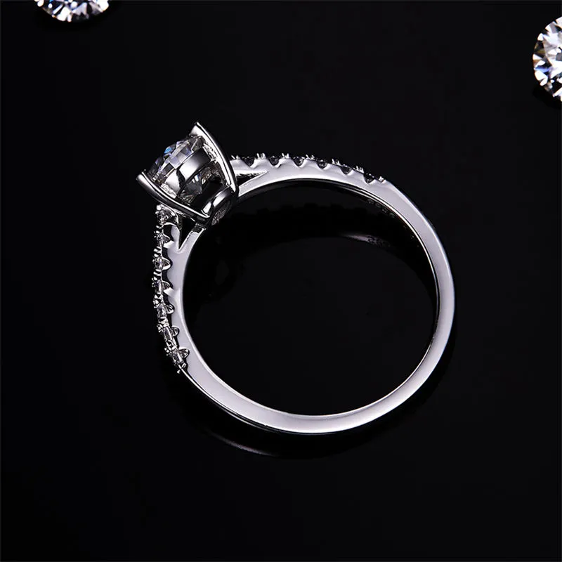 Classic 1.0ct Pear Cut Moissanite Ring