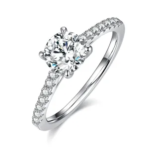 Classic 1.0ct Round Cut Moissanite Ring
