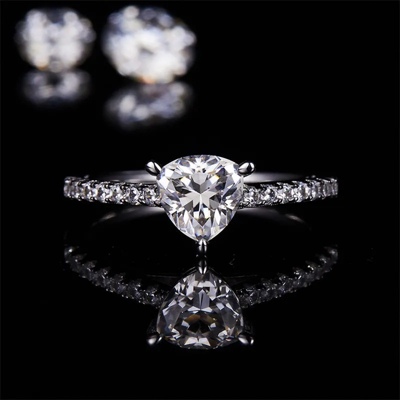 Classic 1.0ct Trillion Cut Moissanite Ring