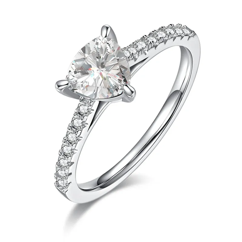 Classic 1.0ct Trillion Cut Moissanite Ring