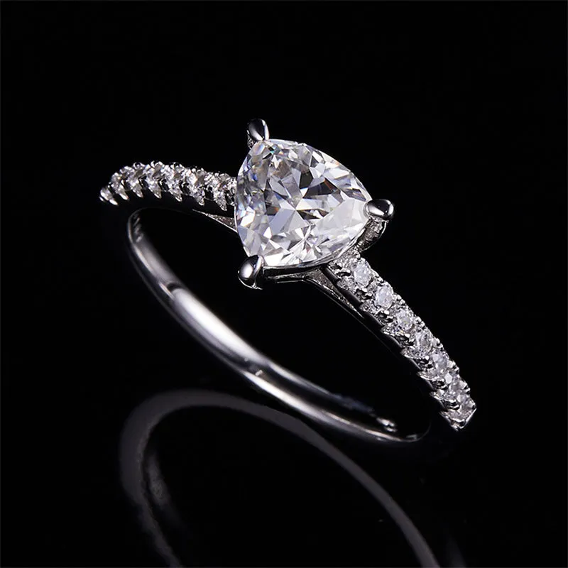 Classic 1.0ct Trillion Cut Moissanite Ring