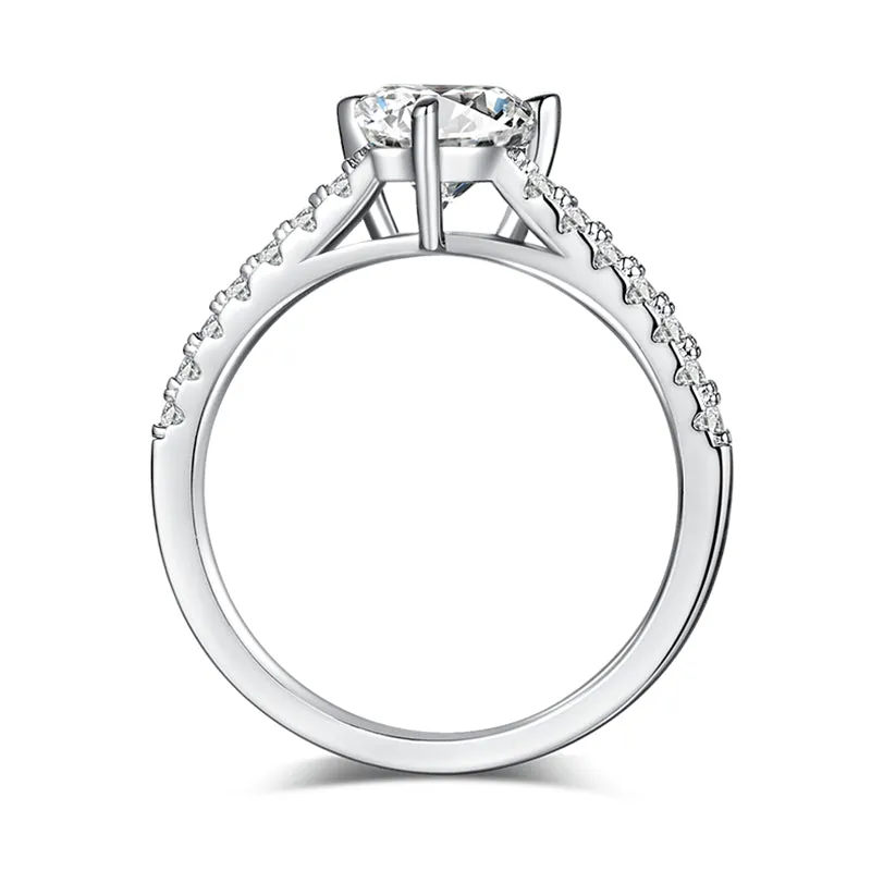 Classic 1.0ct Trillion Cut Moissanite Ring