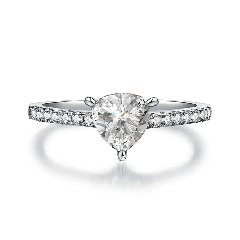 Classic 1.0ct Trillion Cut Moissanite Ring