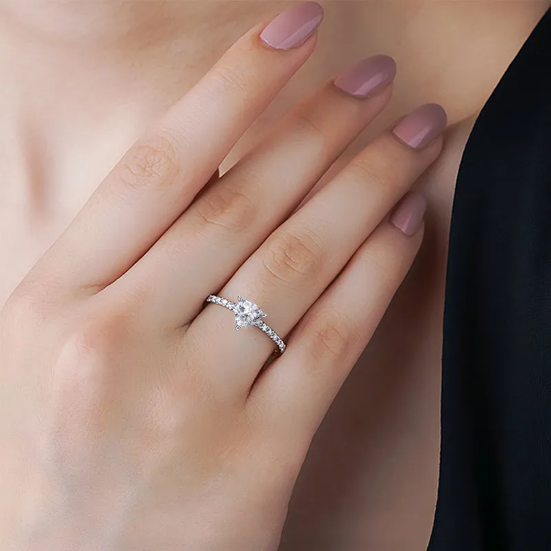 Classic 1.0ct Trillion Cut Moissanite Ring