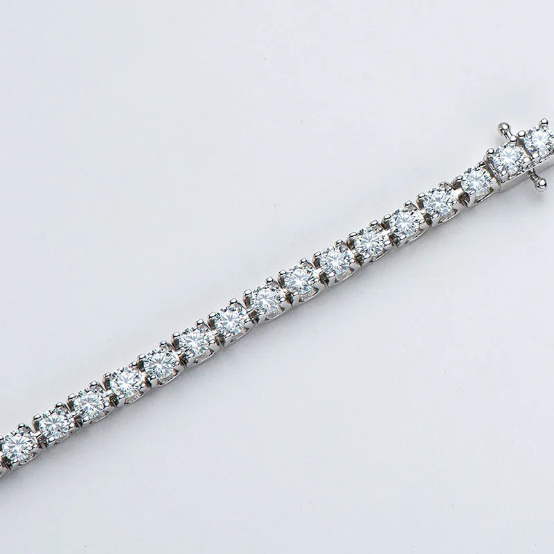 Classic 3mm Round White /Black/Green Moissanite Tennis Bracelet