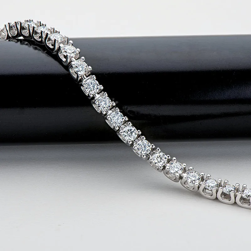 Classic 3mm Round White /Black/Green Moissanite Tennis Bracelet