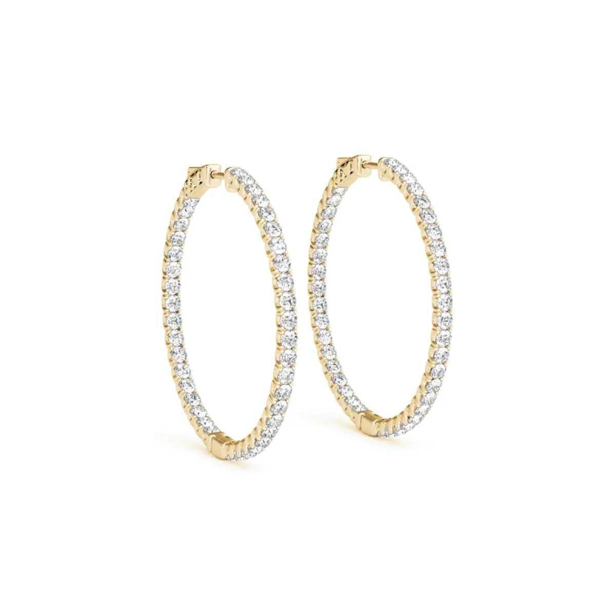 Classic Diamond Hoop Earrings