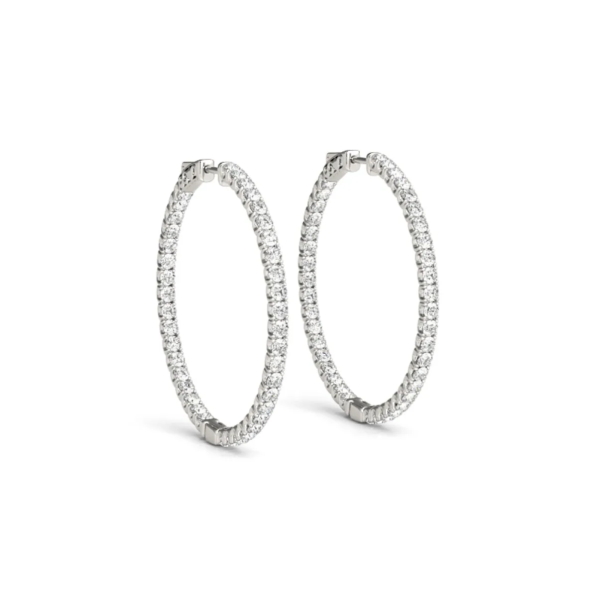 Classic Diamond Hoop Earrings