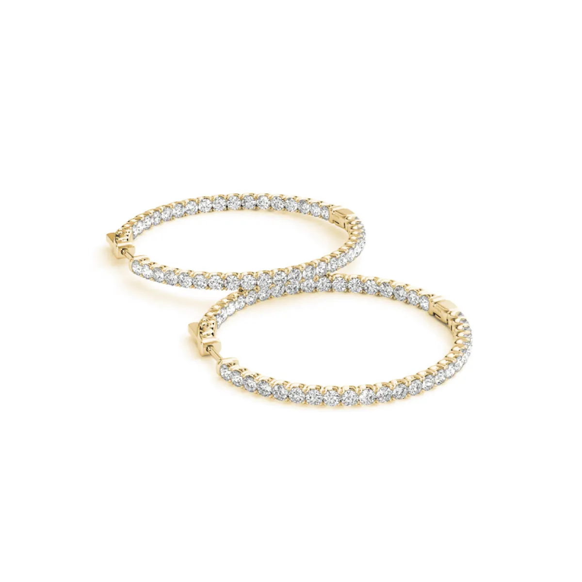 Classic Diamond Hoop Earrings