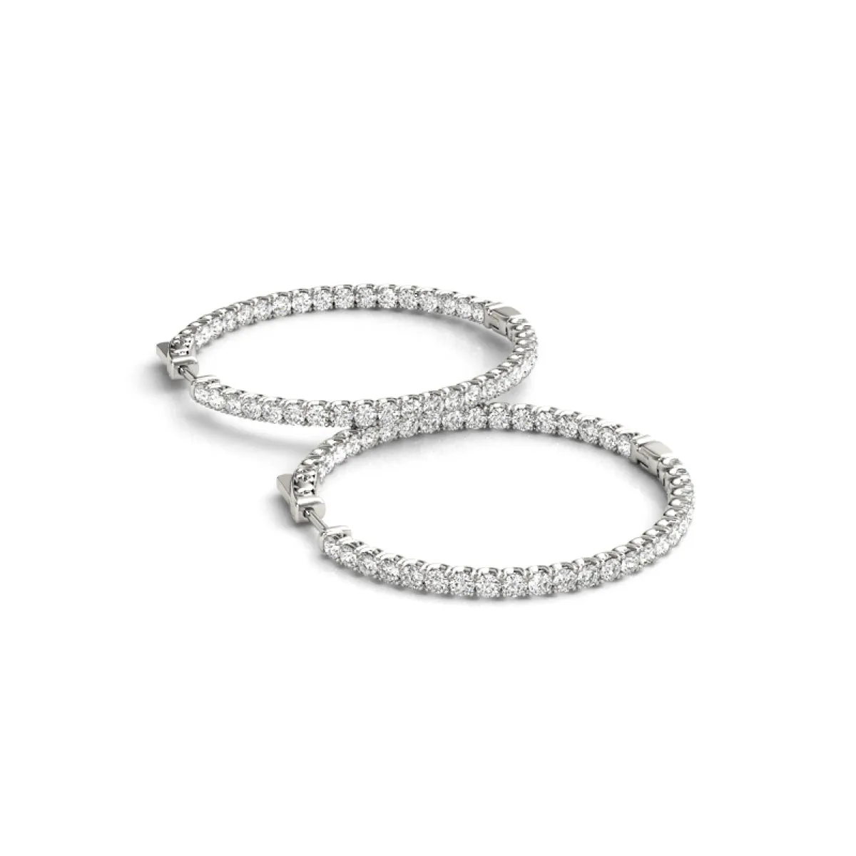 Classic Diamond Hoop Earrings