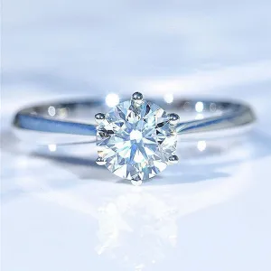 Classic Six Prong Lab Diamond Solitaire Engagement Ring