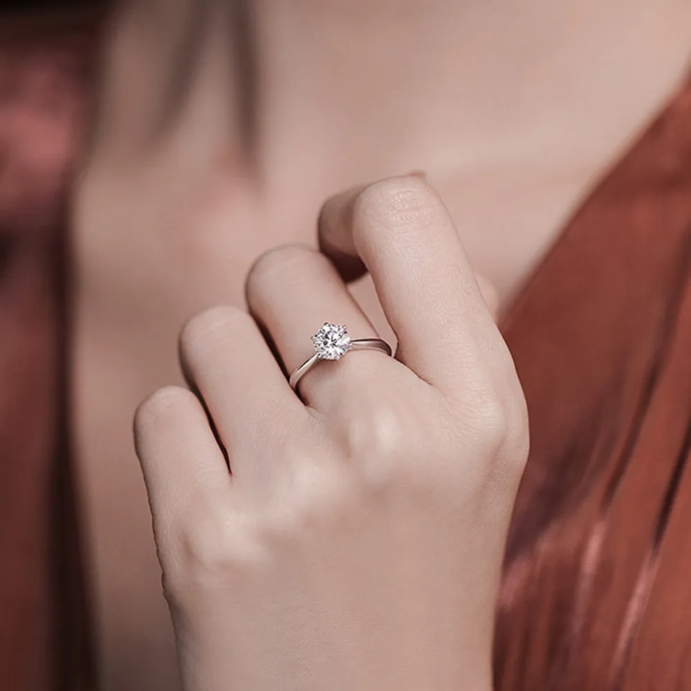 Classic Six Prong Lab Diamond Solitaire Engagement Ring