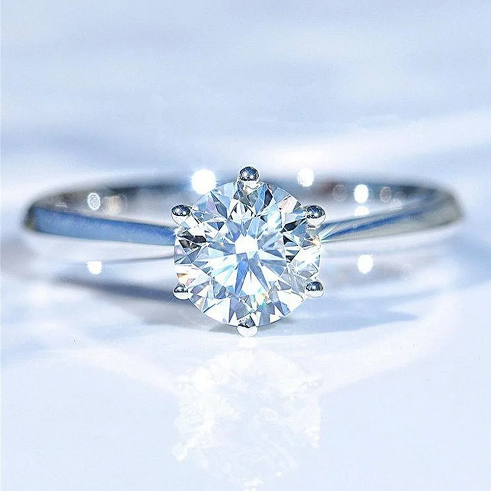 Classic Six Prong Lab Diamond Solitaire Engagement Ring