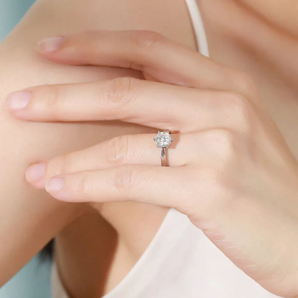 Classic Six Prong Lab Diamond Solitaire Engagement Ring