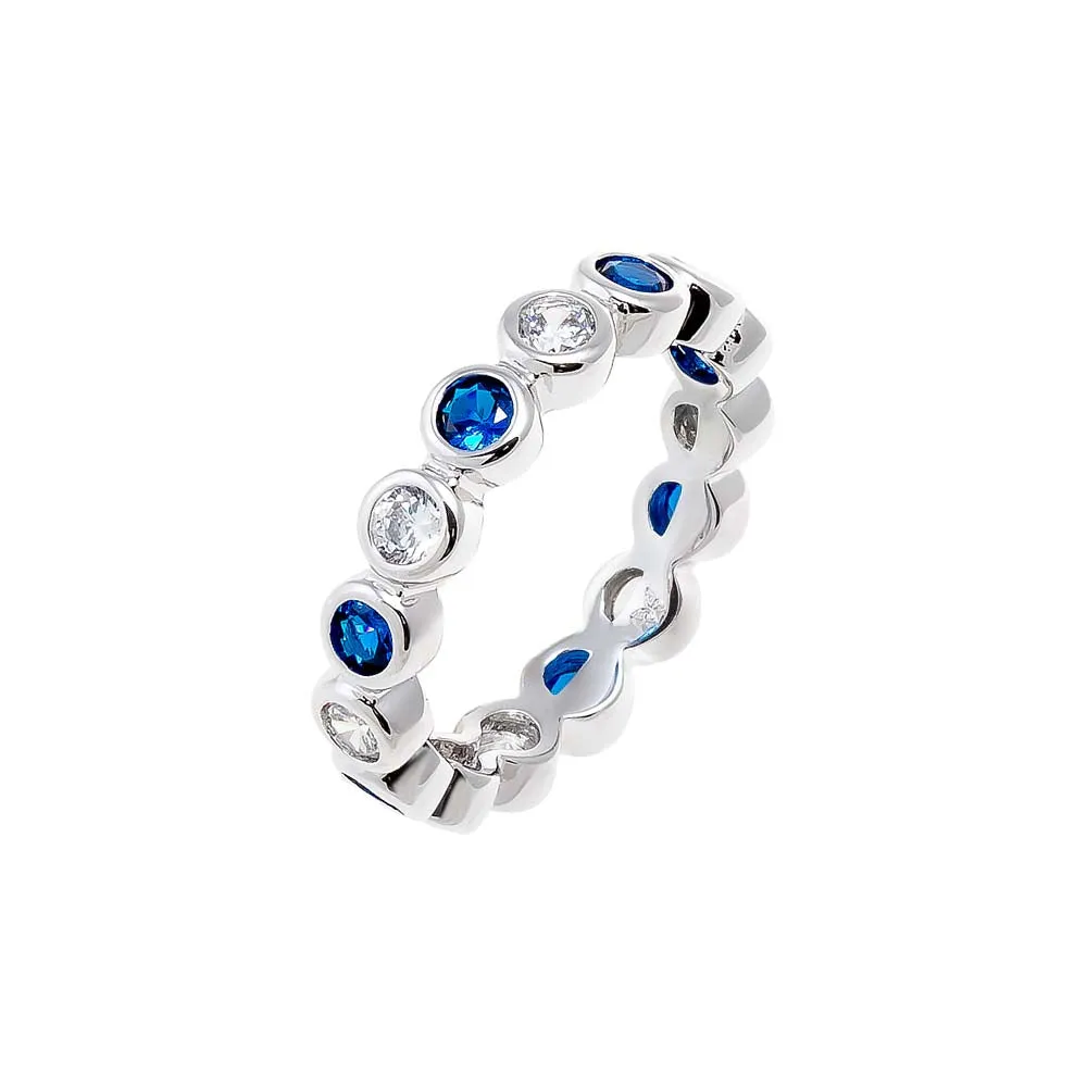 Colored CZ Bezel Eternity Band