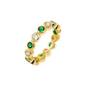 Colored CZ Bezel Eternity Band