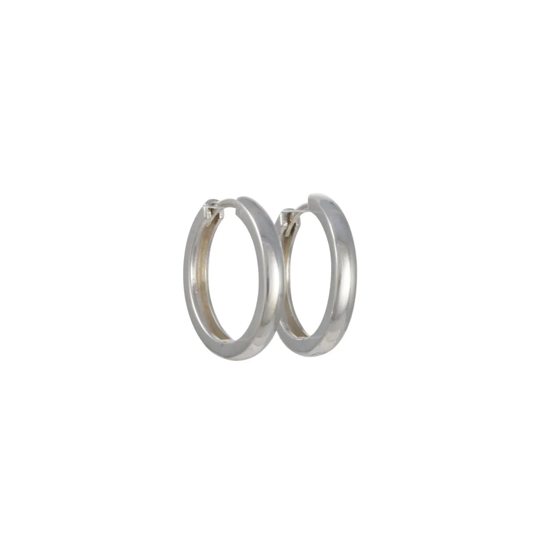 Cp Collection - Sterling Silver Hinged Huggie Hoop Earrings