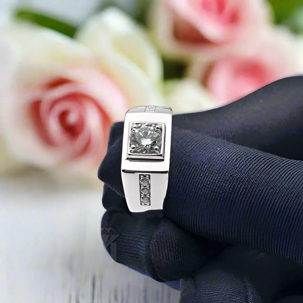 Created Diamond Ring Luxury Noble Engagement for Men