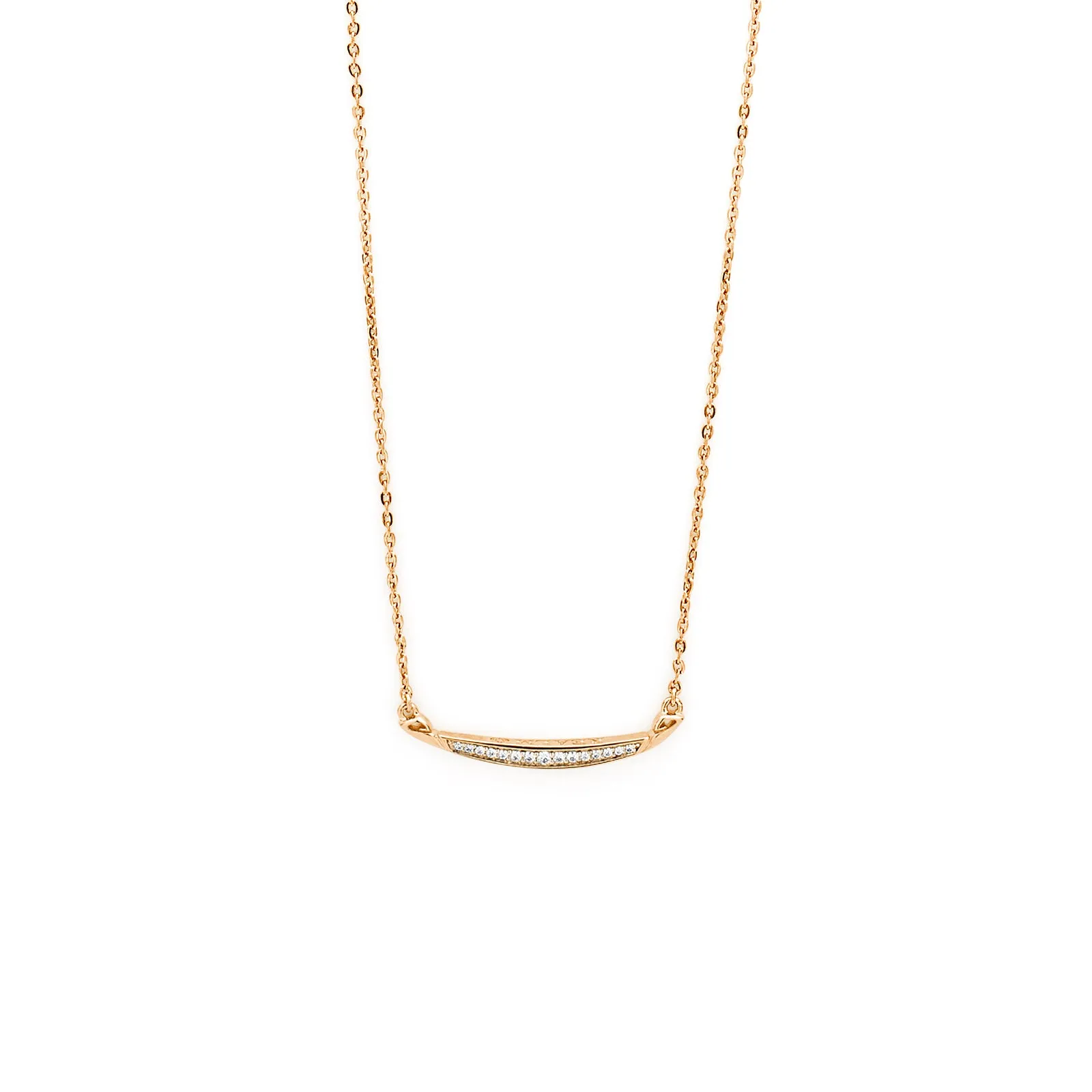 Crescent Pavé Necklace Medium - 18K Rose Gold Vermeil   CZ Blanc
