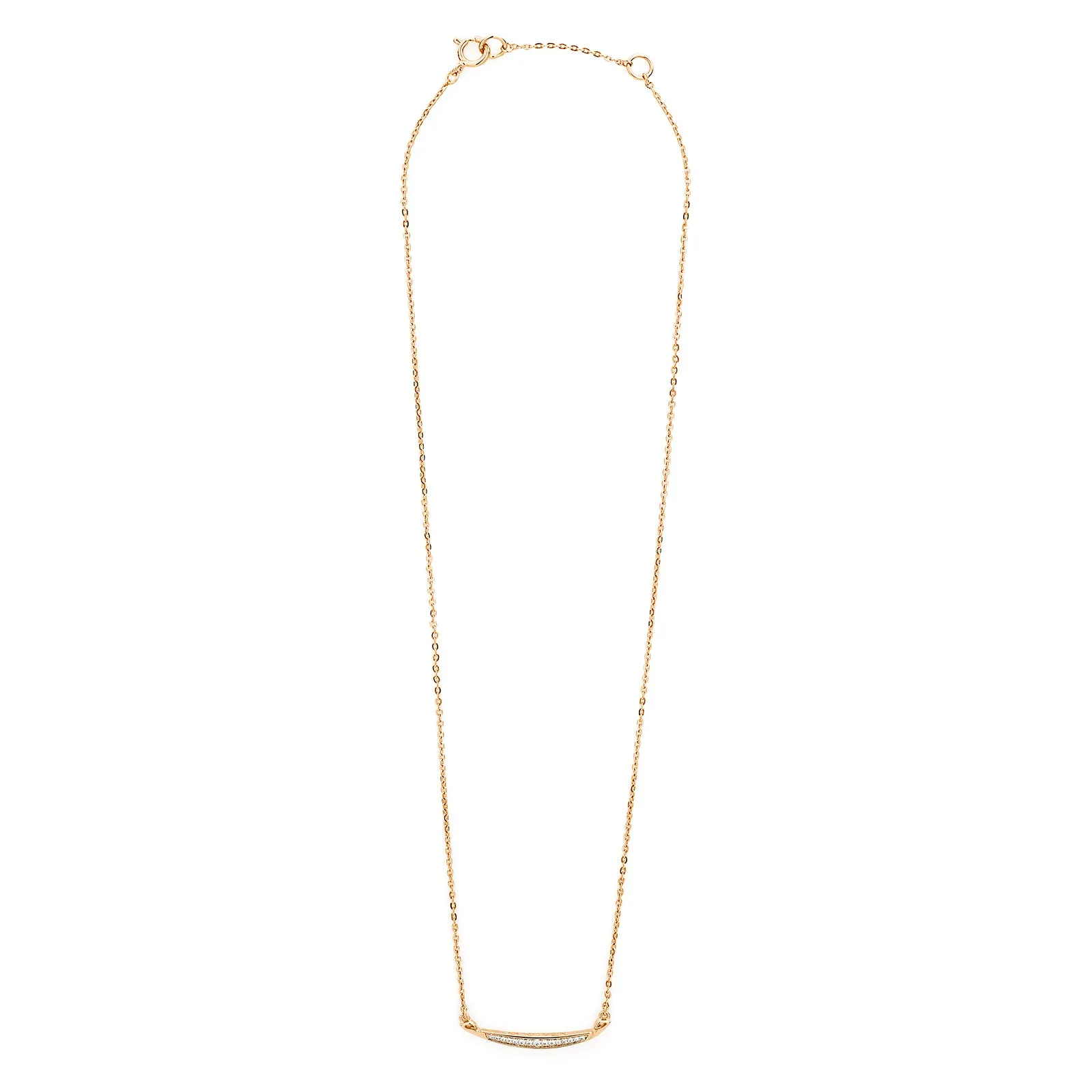 Crescent Pavé Necklace Medium - 18K Rose Gold Vermeil   CZ Blanc