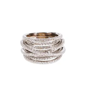 Crossing Lines Diamond Ring