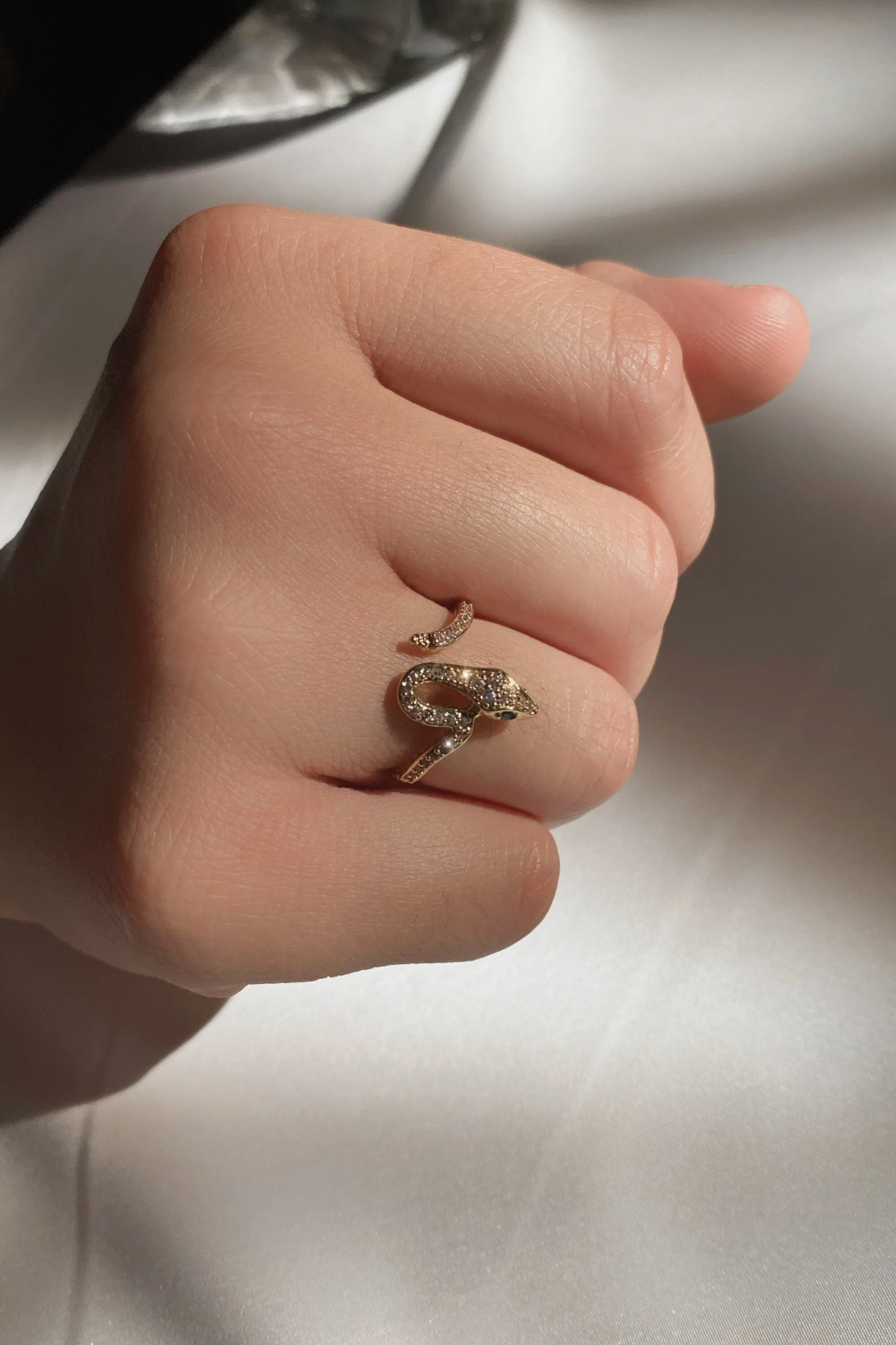 Cubic Zirconia Snake Ring