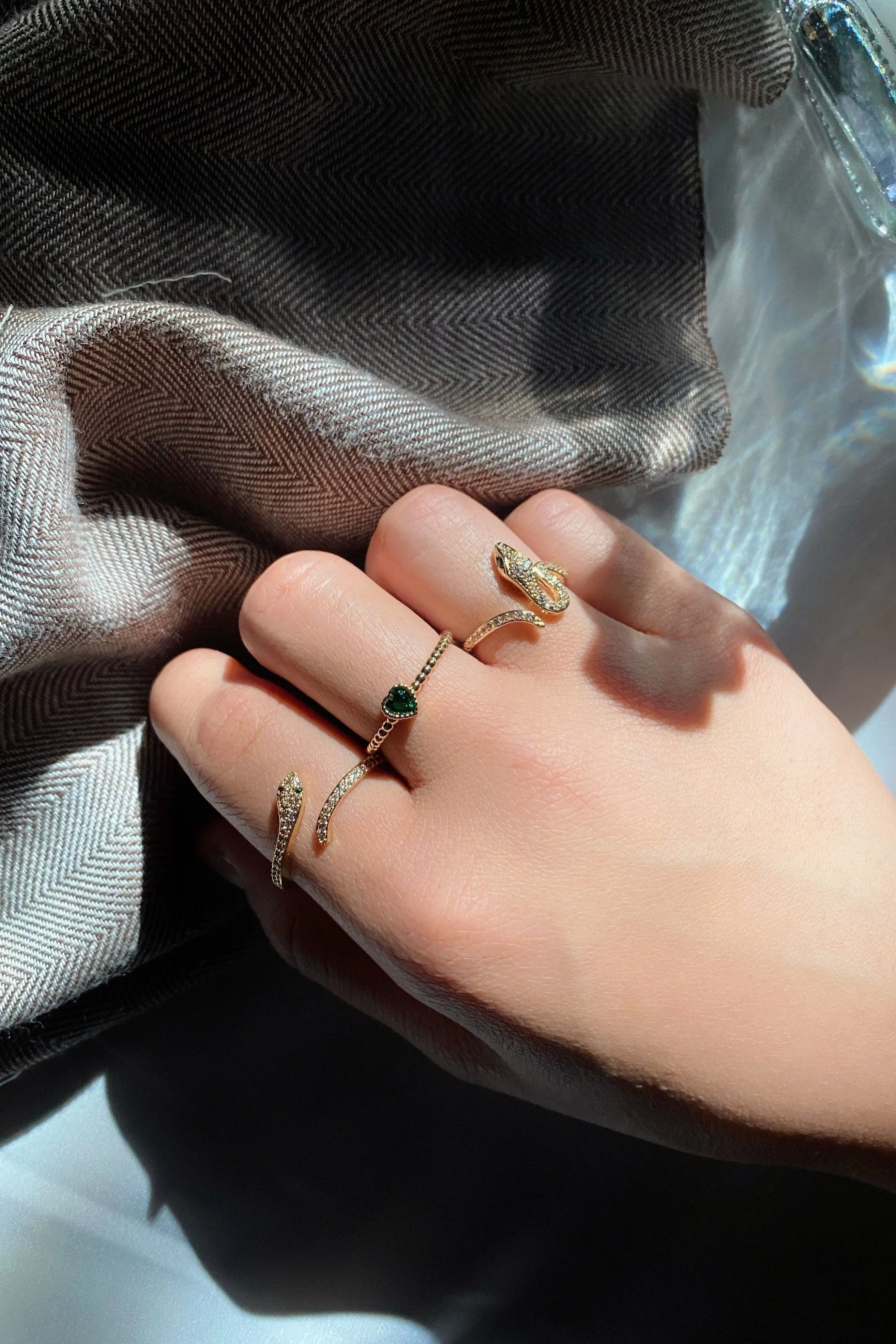 Cubic Zirconia Snake Ring