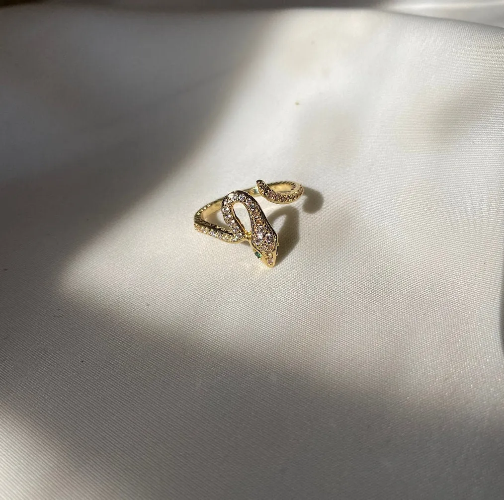 Cubic Zirconia Snake Ring